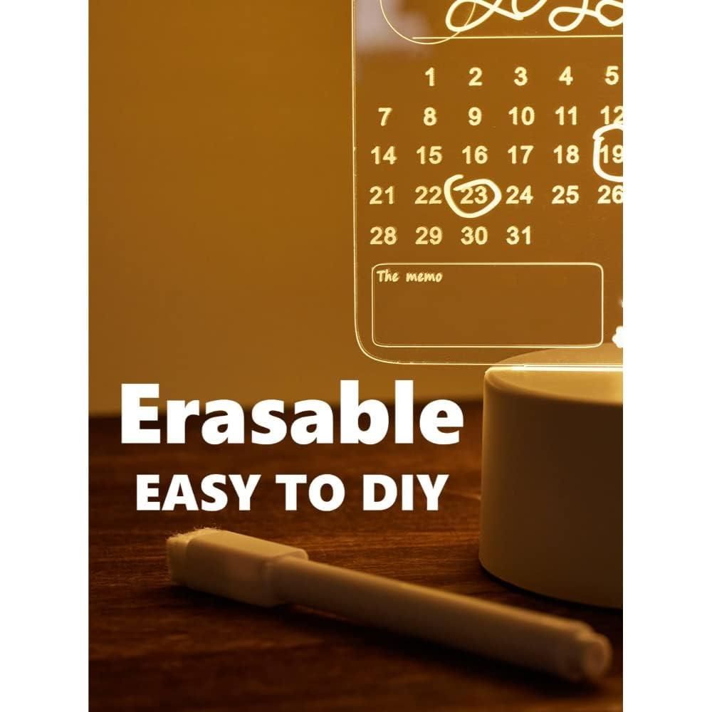 3D Acrylic Writing Board with Pen & LED Light | Creative Message Board for Home & Office